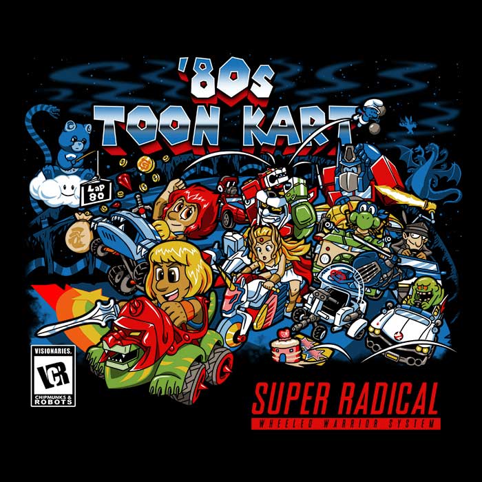 80's Toon Kart Retro Themed Men's Clothing - T-Shirts and Premium T-Shirts