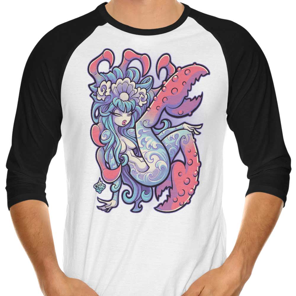 Jehsee's 3/4 Sleeve Raglan T-Shirt with 'Cancer' Design