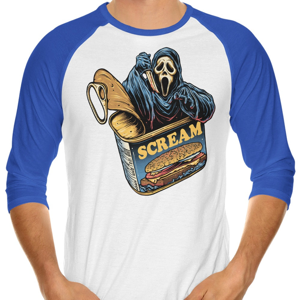 3/4 Sleeve Raglan Canned Ghost T-Shirt by Glitchygorilla
