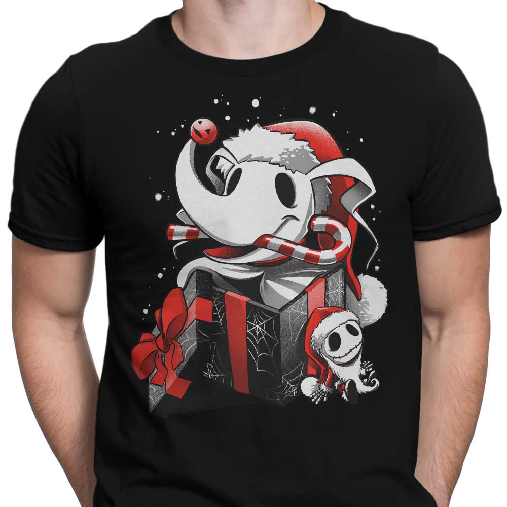 Alemaglia Men's Christmas Ghost Dog T-Shirts in Various Sizes
