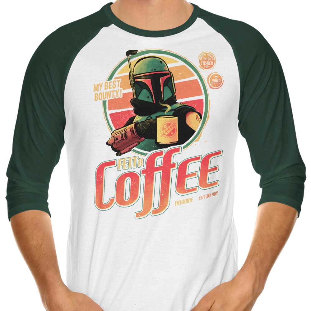 Teesgeex Fett A Coffee 3/4 Sleeve Raglan Style T-Shirt