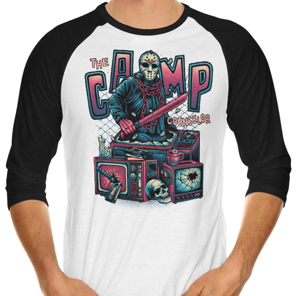 The Camp Counselor - Three - Quarter Sleeve Raglan Style T - Shirt for Casual Wear