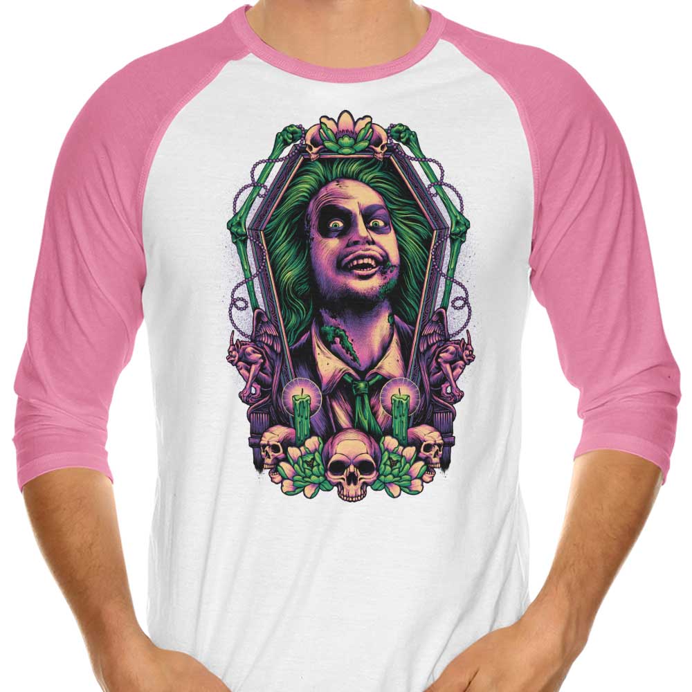 3/4 Sleeve Raglan T-Shirt Featuring the Framed Bio - Exorcist Design