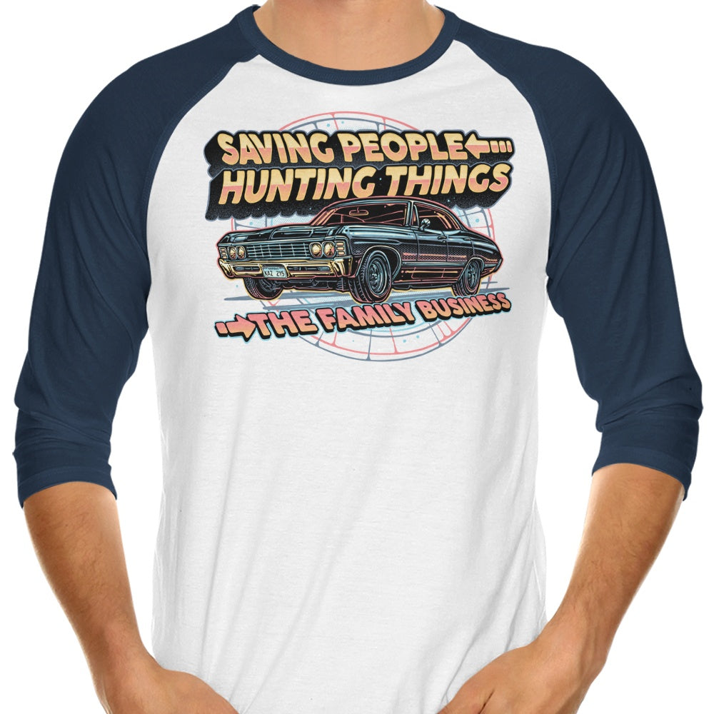 3/4 Sleeve Raglan Saving People Hunting Things T-Shirt