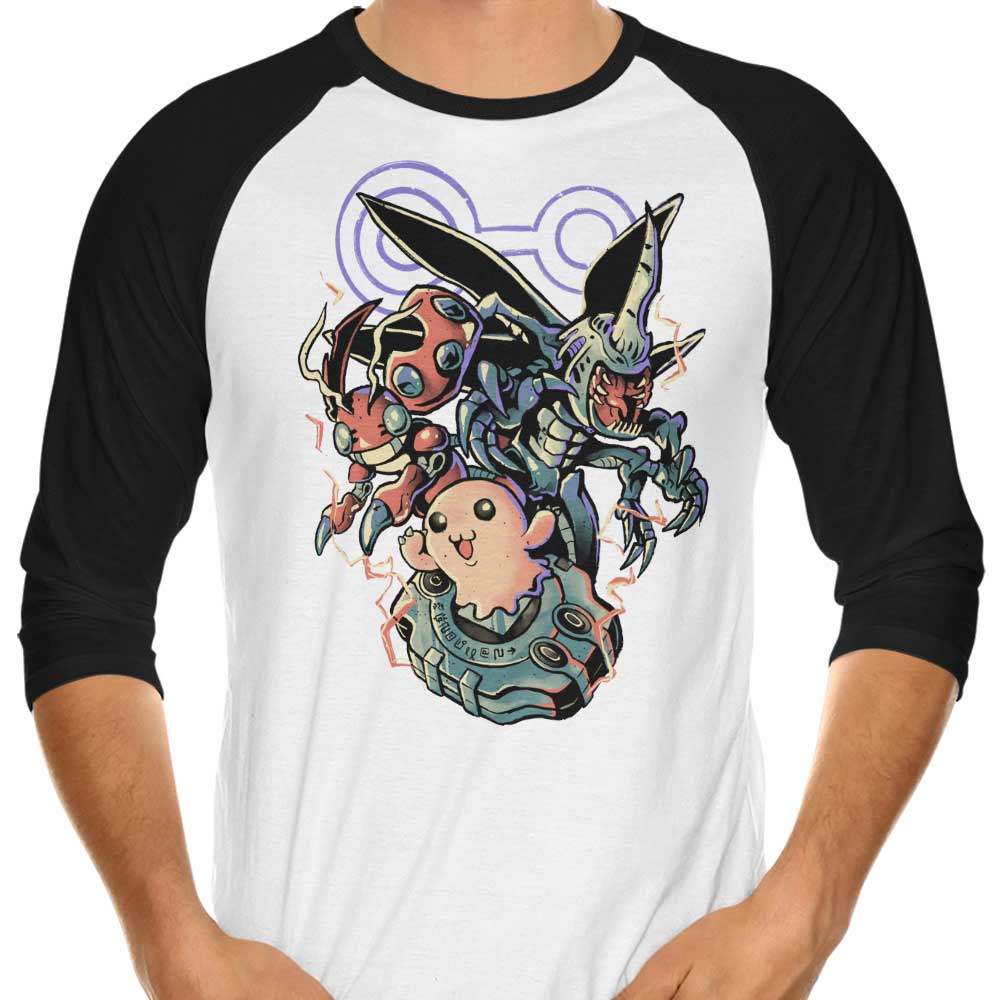 Digital Insect Evolution 3/4 Sleeve Stylish Raglan T-Shirt