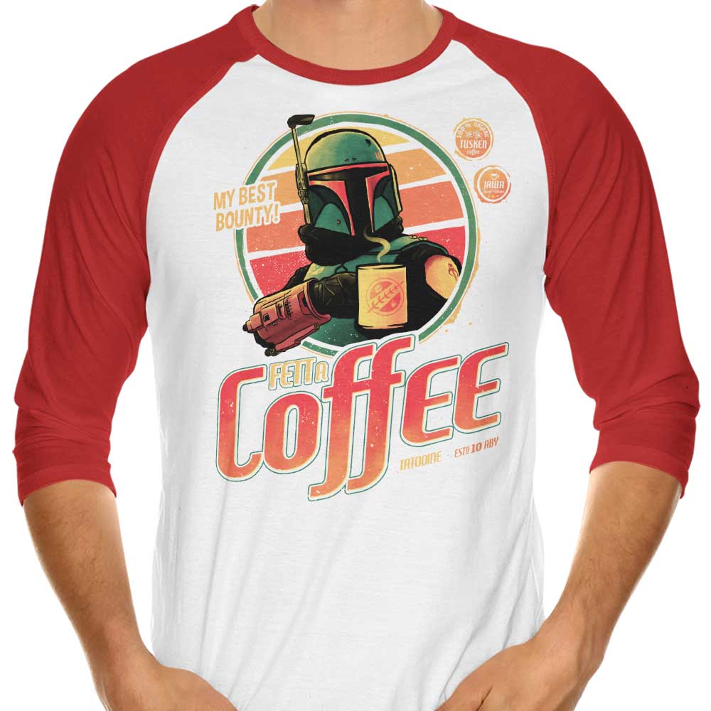 Teesgeex Fett A Coffee 3/4 Sleeve Raglan Style T-Shirt