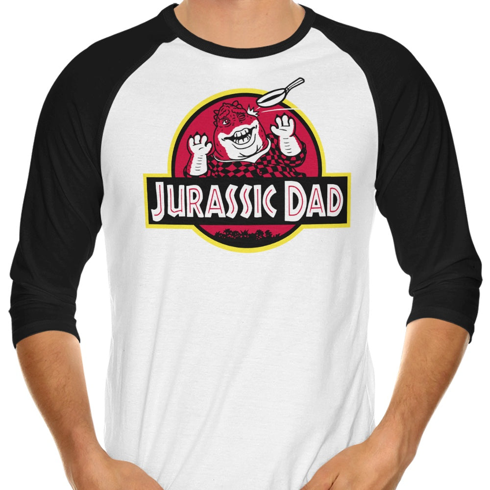 Raffiti's Jurassic Dad Three - Quarter Sleeve Raglan Style T - Shirt