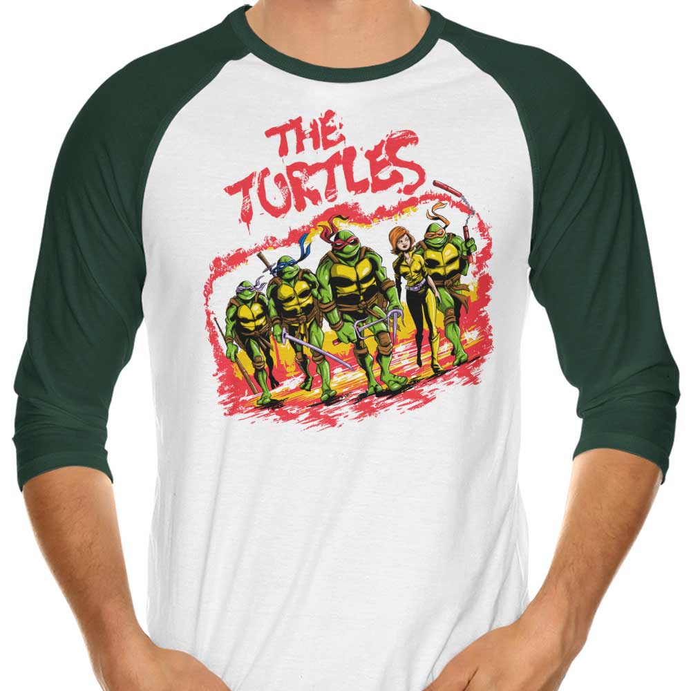 The Turtles Branded Three - Quarter Sleeve Raglan Style T - Shirt for Fashion Lovers