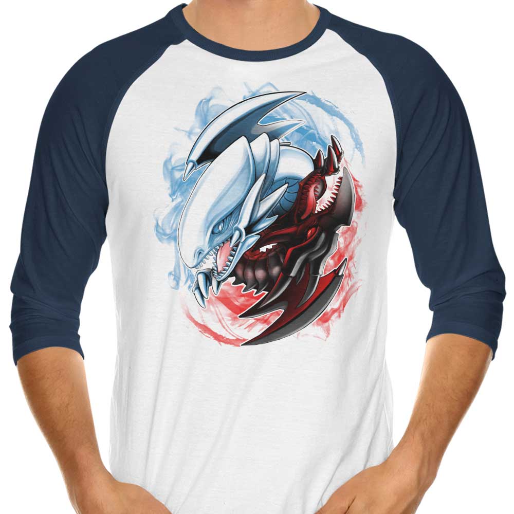Alemaglia's Stylish 3/4 Sleeve Raglan 'Yu-Yin Yang-Oh' T-Shirt