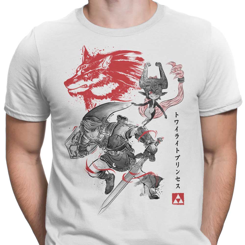 Dr. Monekers' Twilight Wolf Sumi - e Men's Comfortable Cotton Apparel