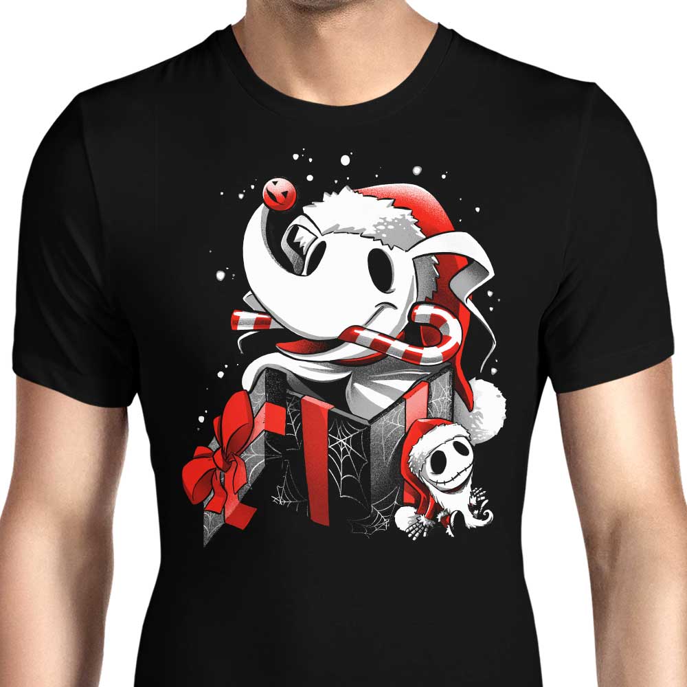 Alemaglia Men's Christmas Ghost Dog T-Shirts in Various Sizes