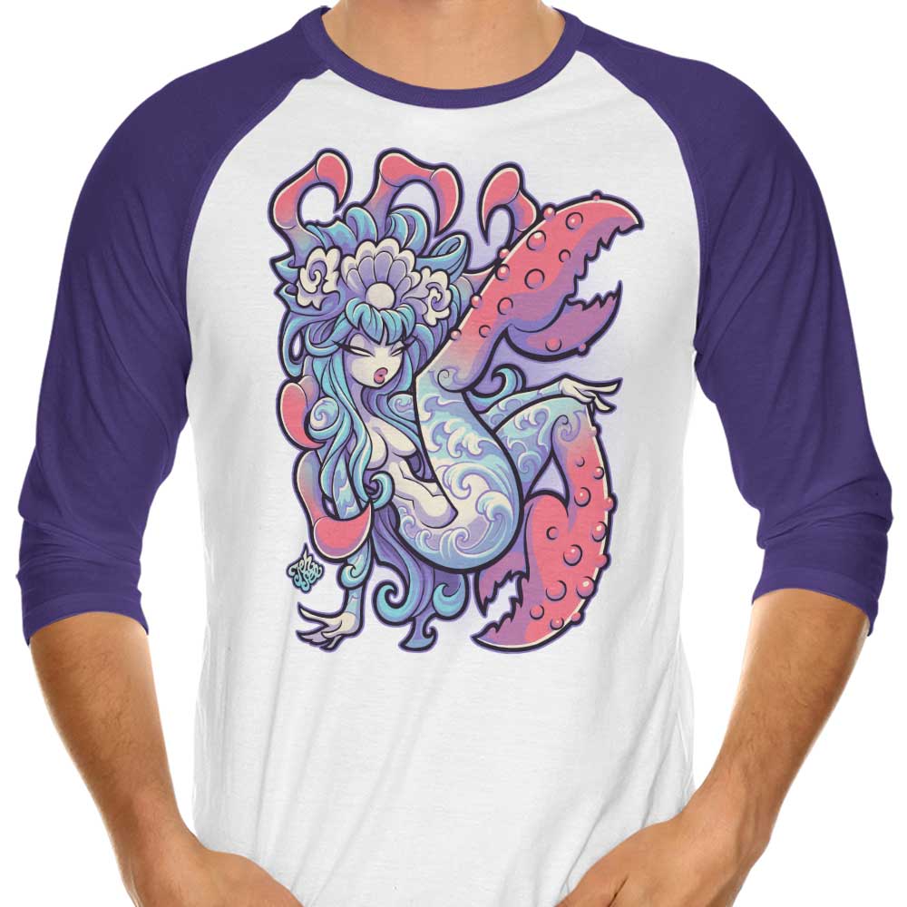 Jehsee's 3/4 Sleeve Raglan T-Shirt with 'Cancer' Design