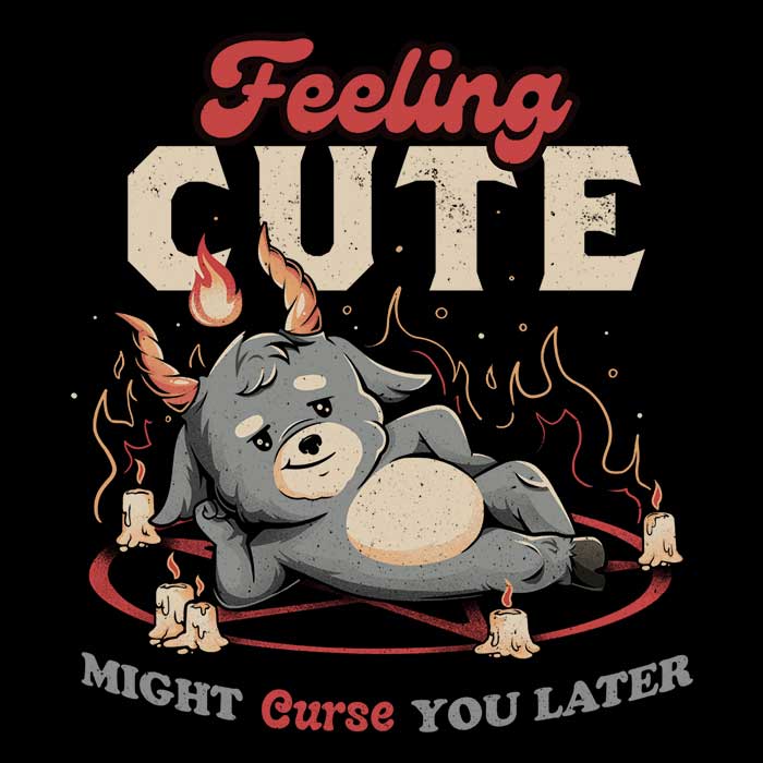 Edu.ely's 3/4 Sleeve Raglan T-Shirt with 'Might Curse You Later' Print