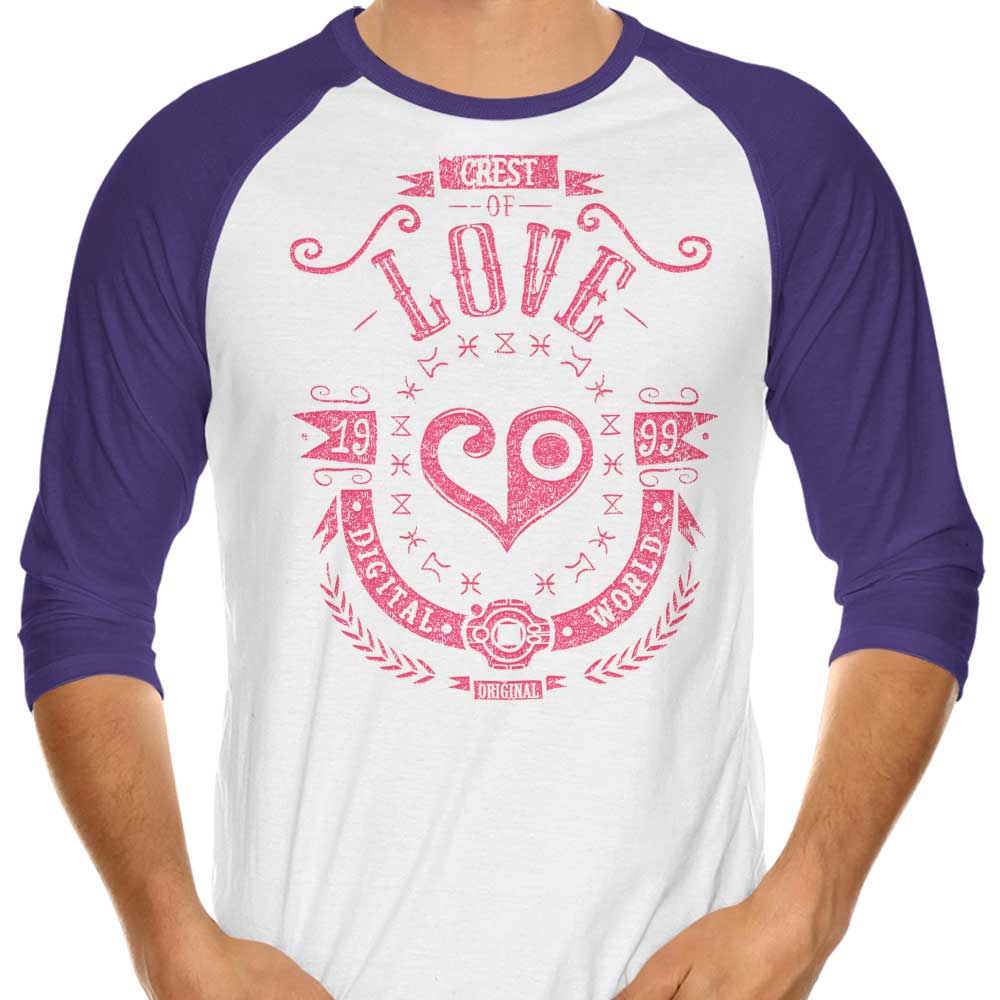 Digital Love-themed Three - Quarter Sleeve Raglan Style T - Shirt