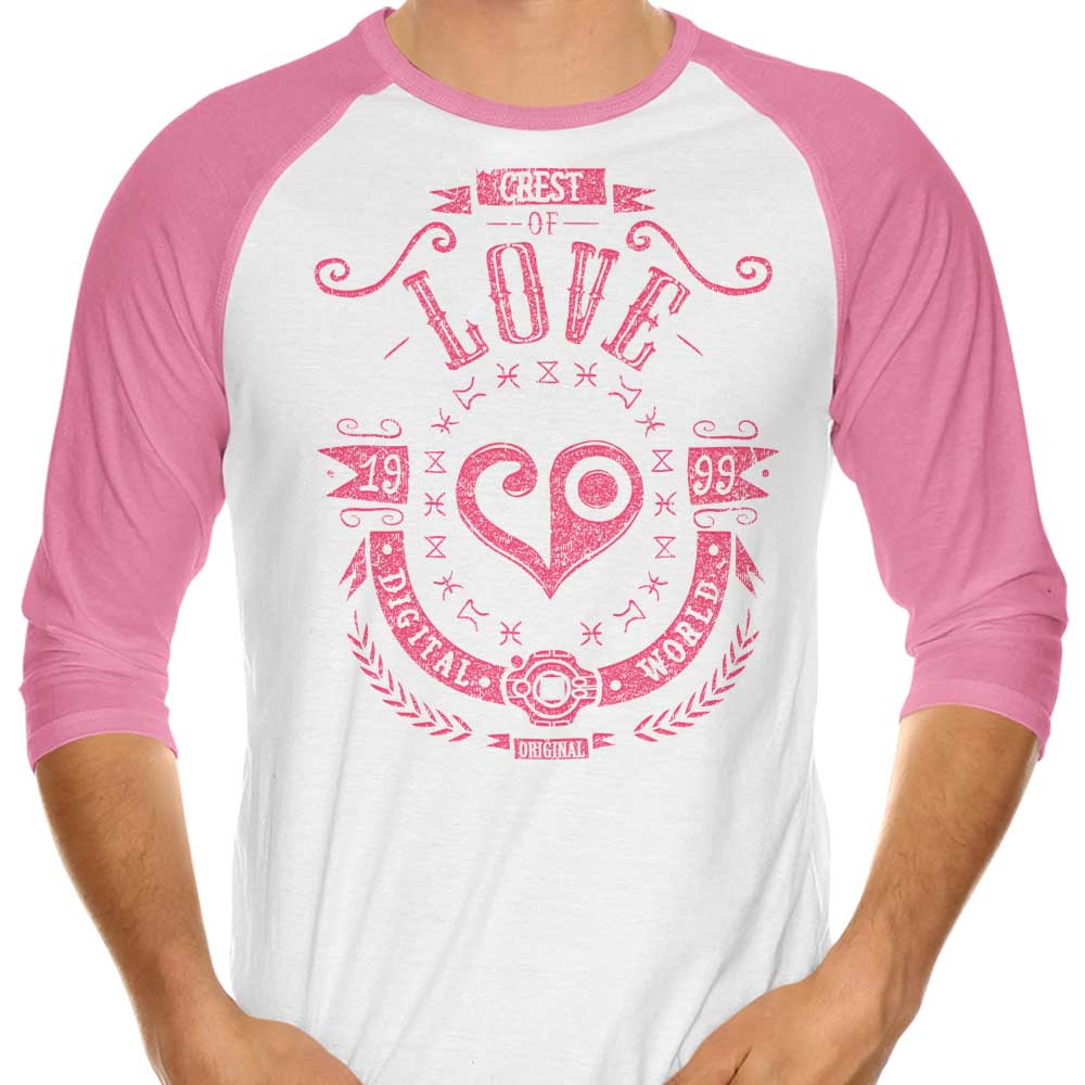 Digital Love-themed Three - Quarter Sleeve Raglan Style T - Shirt