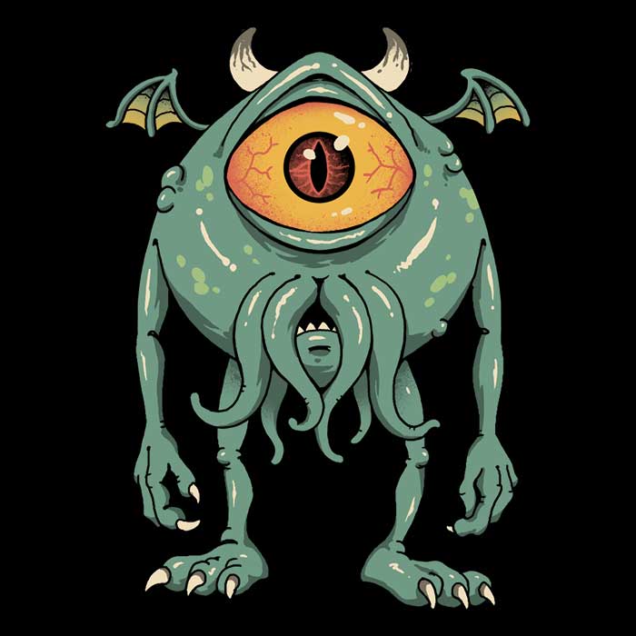 XENOS Cthulhu Inc Stylish 3/4 Sleeve Raglan T - Shirt