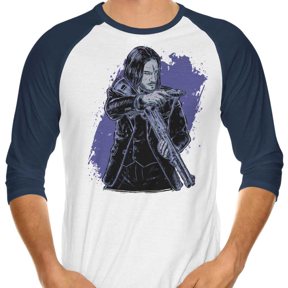 The Deadly Assassin 3/4 Sleeve Raglan Style T-Shirt for Fashion Enthusiasts
