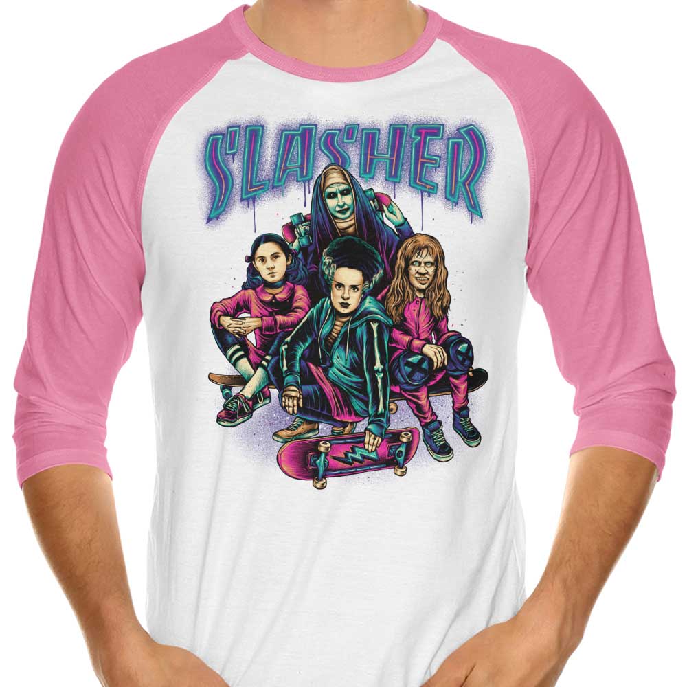 Slasher Girls 3/4 Sleeve Raglan Style Women's T-Shirt