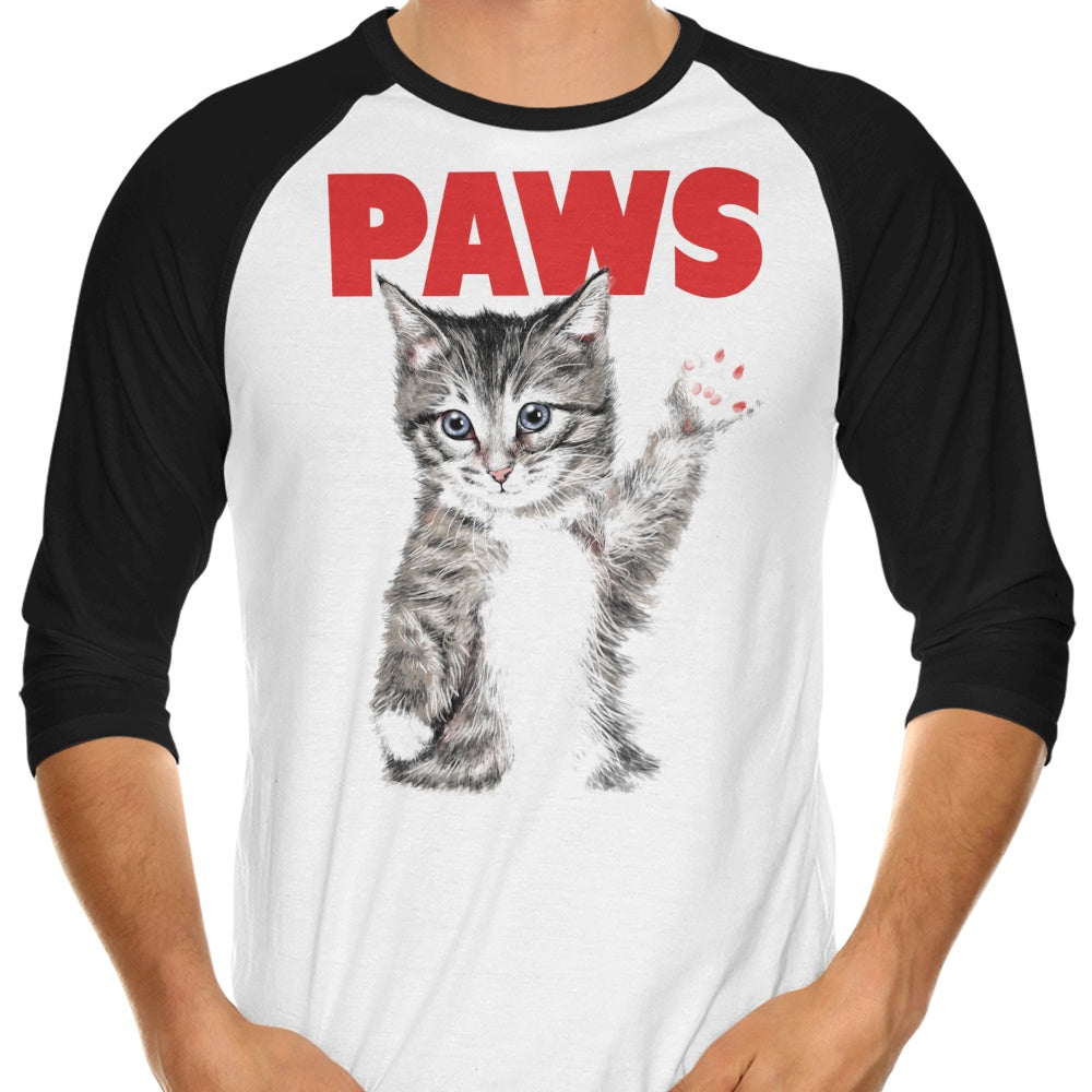 XENOS Branded Three - Quarter Sleeve Raglan T - Shirt with Paws Design