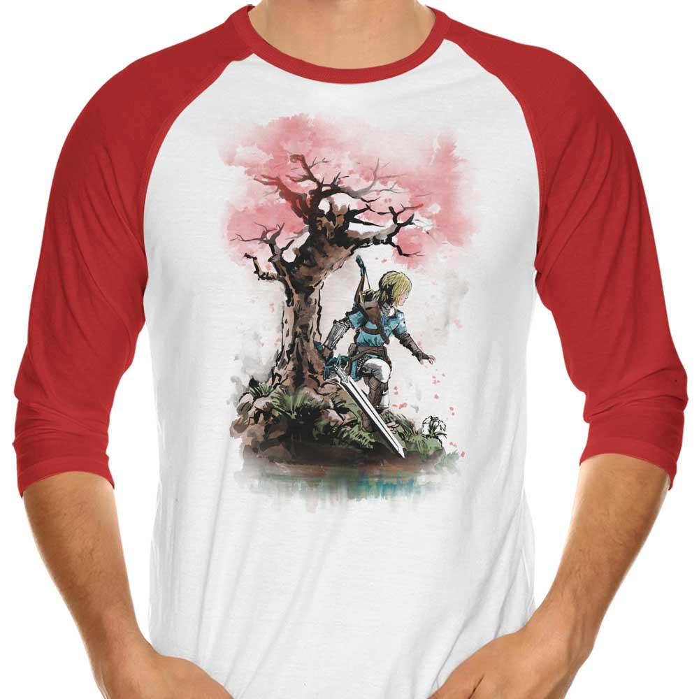 Ddjvigo's 3/4 Sleeve Raglan T-Shirt - Tears Under the Tree Design