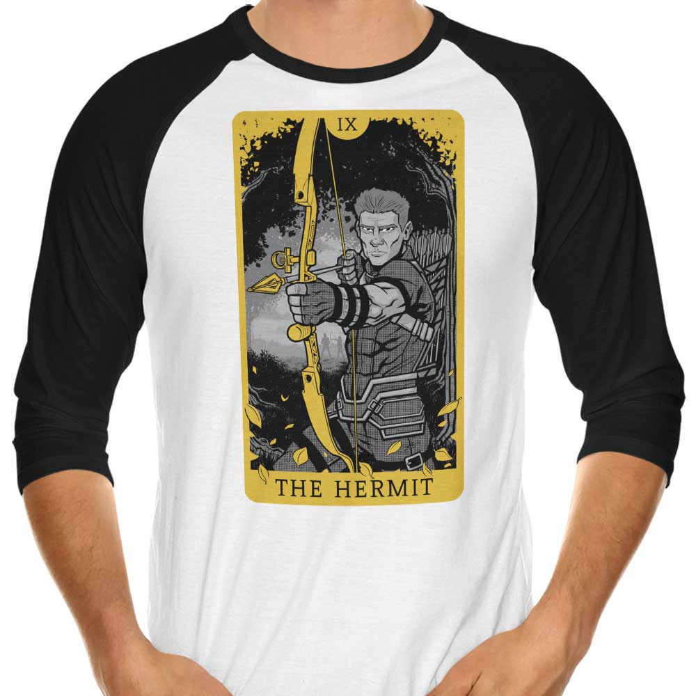 3/4 Sleeve Raglan T-Shirt Featuring 'Tarot: The Hermit' Design