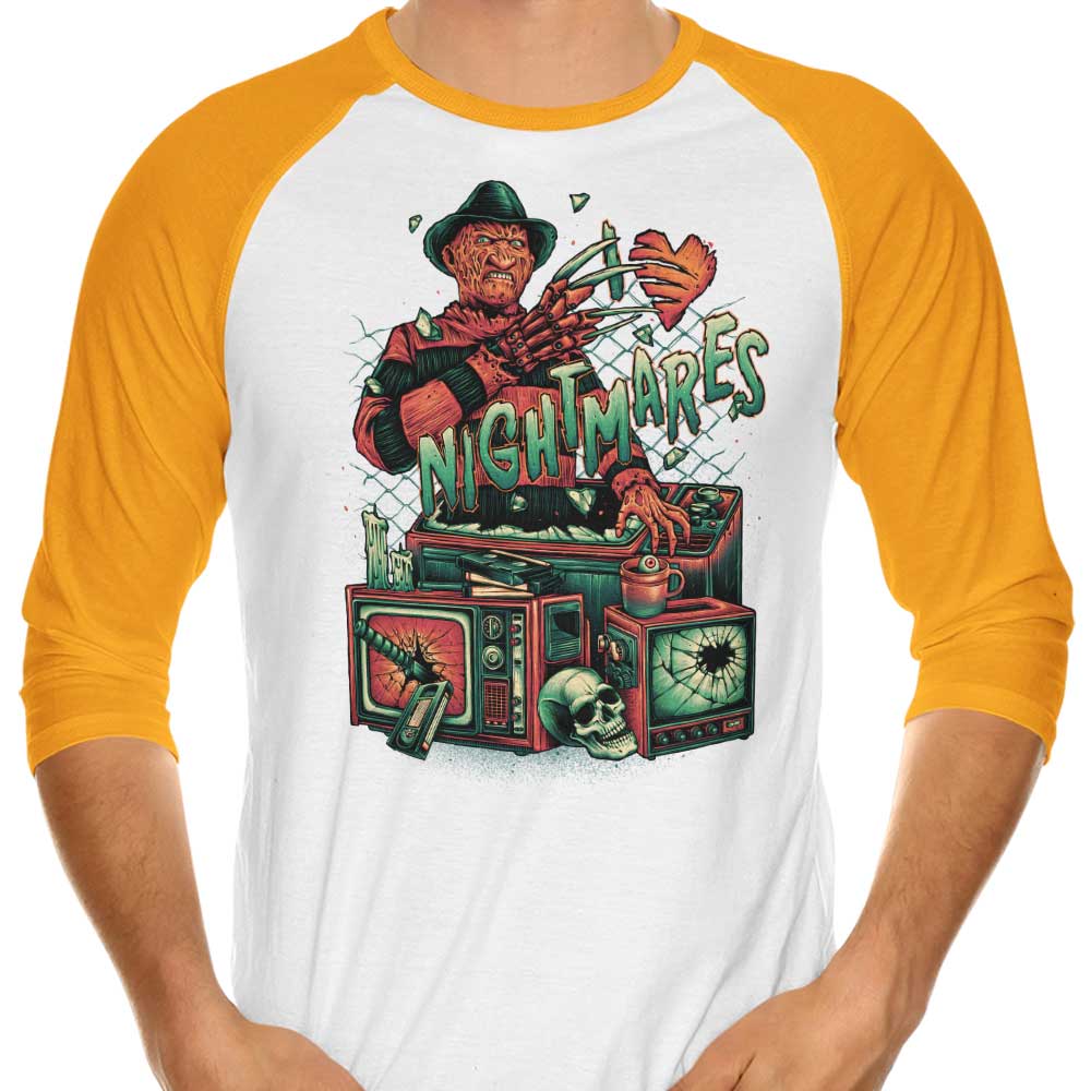 Glitchygorilla's Charming 3/4 Sleeve Raglan T-Shirt: I Heart Nightmares