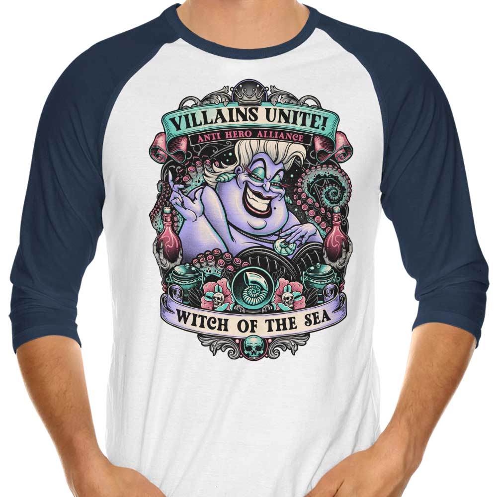 3/4 Sleeve Raglan 'Sea Witch' T-Shirt by Momma Gorilla