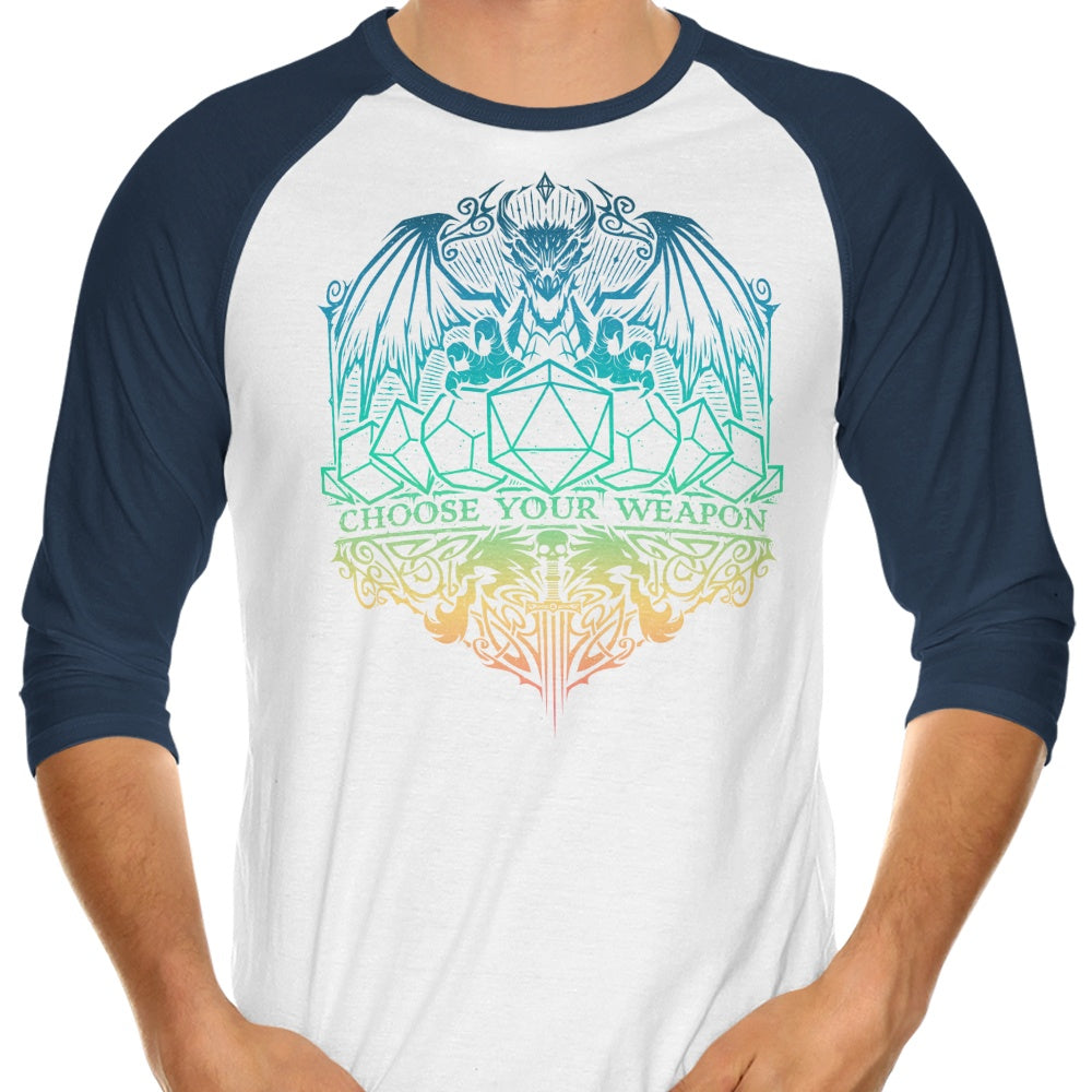 StudioM6's 'Episode 5: Select Your Weapon' 3/4 Sleeve Raglan Style T - Shirt for Fashion Lovers