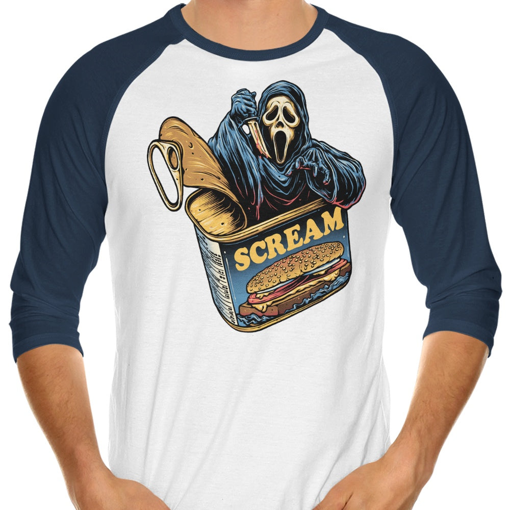 3/4 Sleeve Raglan Canned Ghost T-Shirt by Glitchygorilla