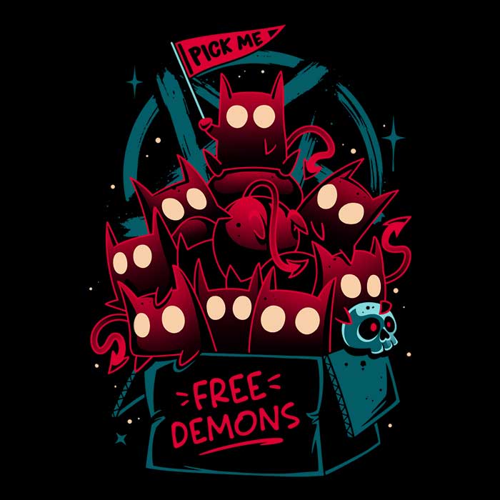 Free Demons 3/4 Sleeve Raglan Style T-Shirt for Fashion Lovers