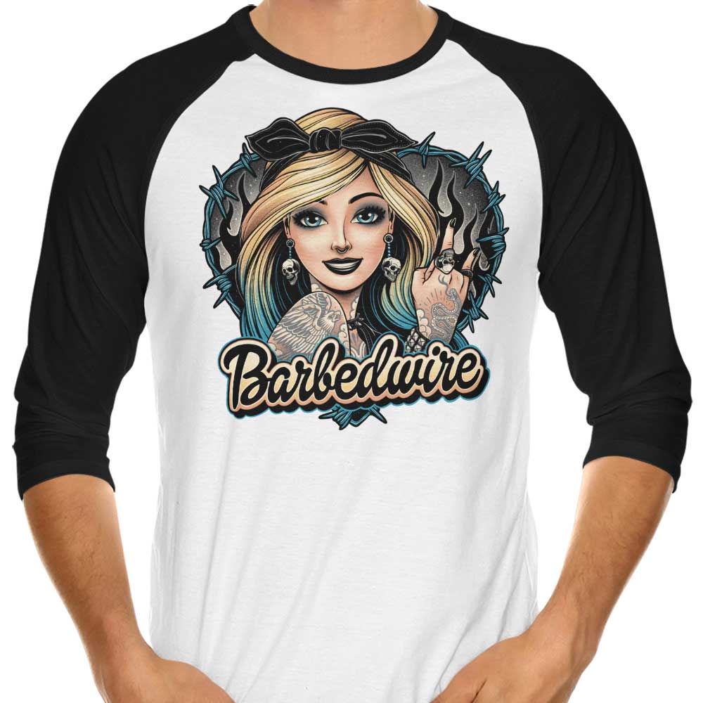 3/4 Sleeve Raglan Barbedwire T-Shirt by Momma Gorilla