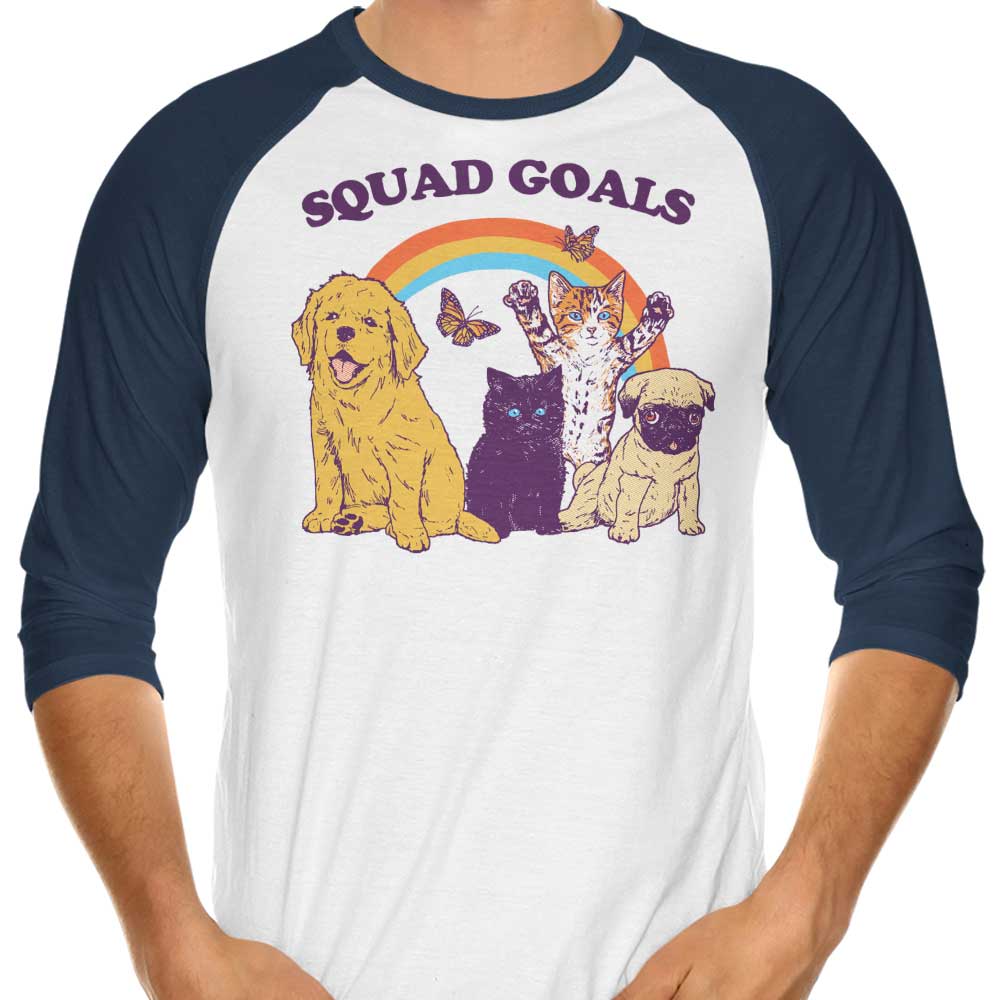 Hillary White's Pet Squad Goals 3/4 Sleeve Raglan Casual T-Shirt