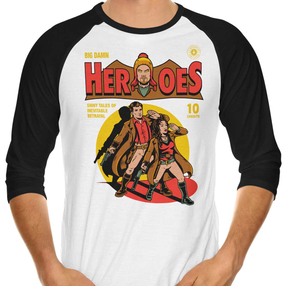 Harebrained Heroes Comic 3/4 Sleeve Raglan Stylish T-Shirt