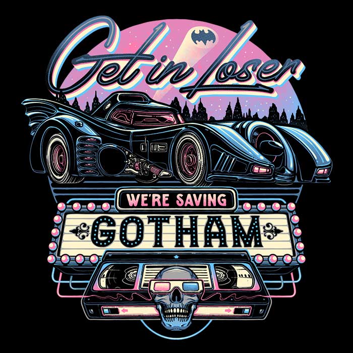 Momma Gorilla's 'We're Saving Gotham' 3/4 Sleeve Raglan Style T-Shirt for Fashion Lovers