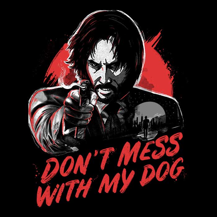 3/4 Sleeve Raglan 'No Dog Troubling' T-Shirt