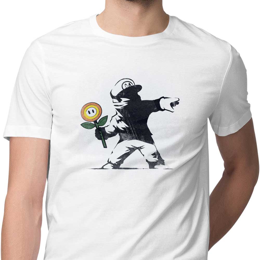 Banksy Flower Men's Clothing - Stylish T-Shirts