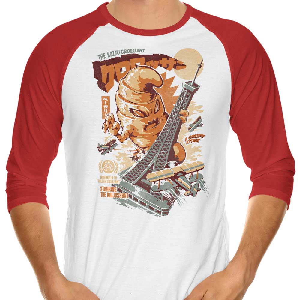 The Kaiju Croissant 3/4 Sleeve Raglan Style Men's and Women's T-Shirt