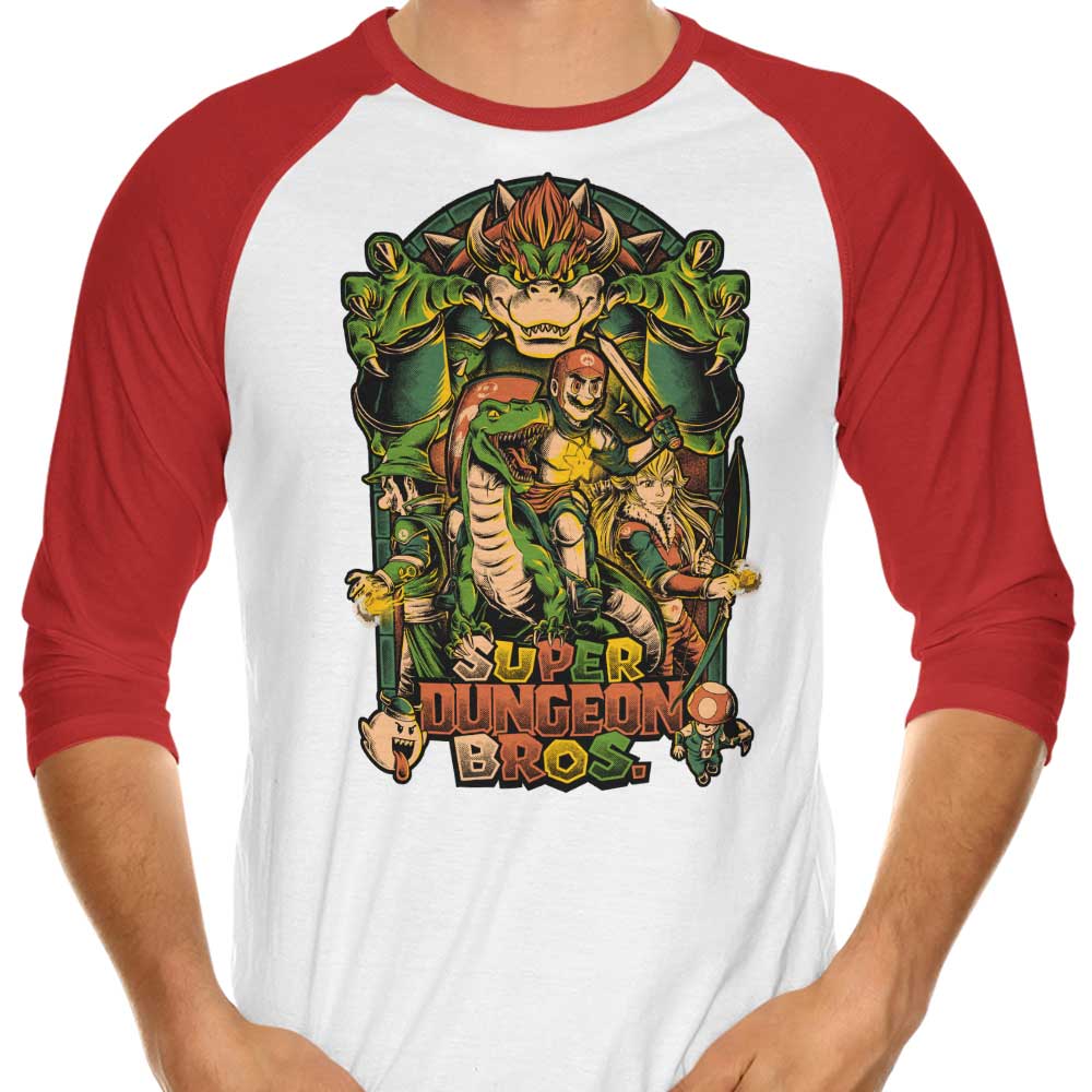 Super Dungeon Bros. Three - Quarter Sleeve Raglan Style T - Shirt for Casual Wear