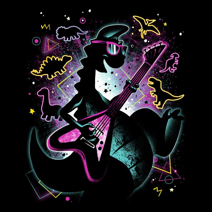 The Stylish Rocking Dinosaur Men's T-Shirts in Various Sizes