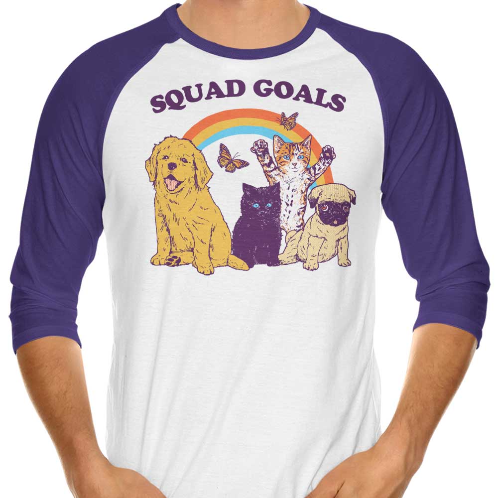 Hillary White's Pet Squad Goals 3/4 Sleeve Raglan Casual T-Shirt
