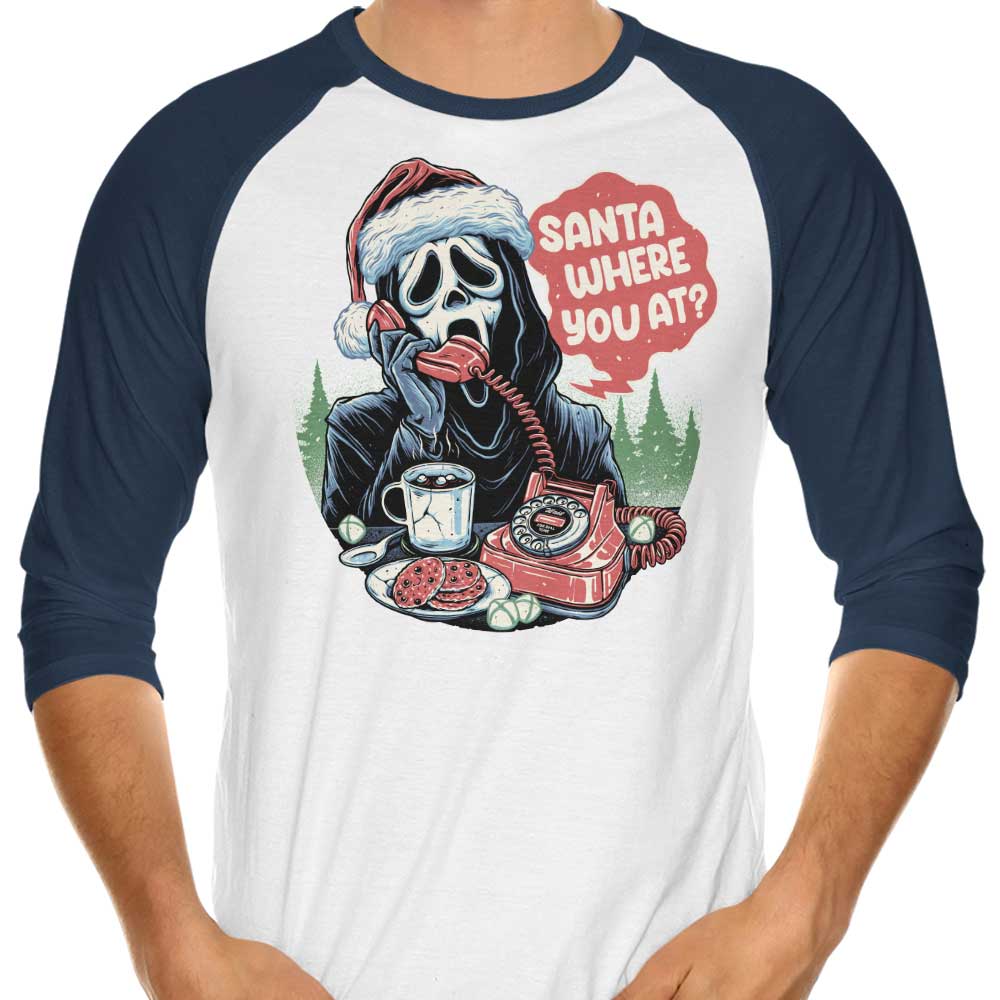 Momma Gorilla's 3/4 Sleeve Raglan T-Shirt - 'Santa Where You At'