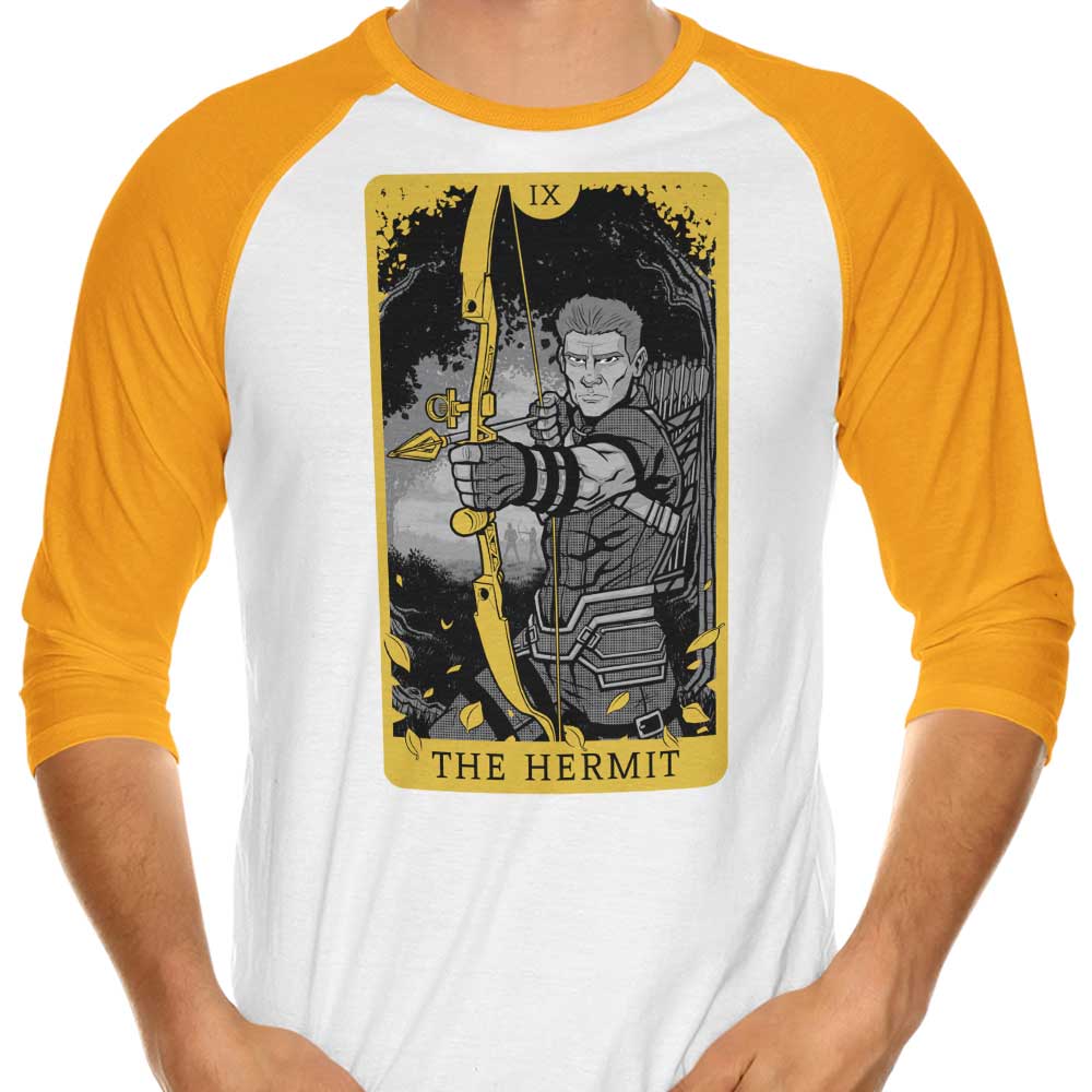 3/4 Sleeve Raglan T-Shirt Featuring 'Tarot: The Hermit' Design