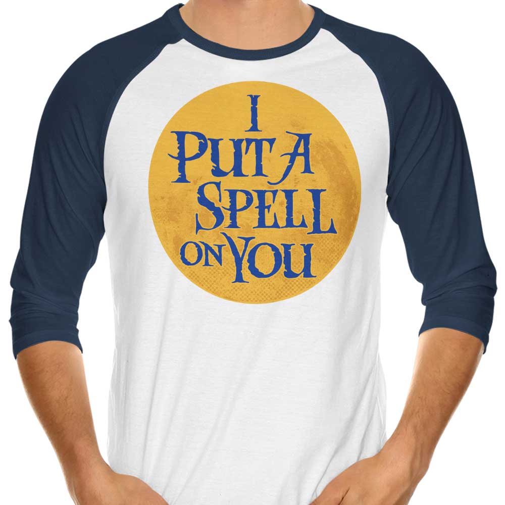 Enchanting 3/4 Sleeve Raglan T-Shirt with 'Put a Spell on You' Design