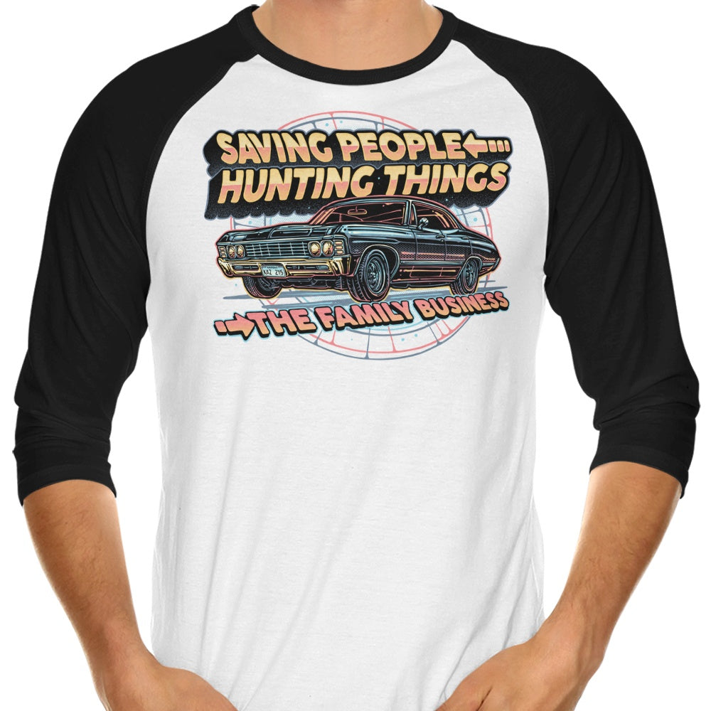 3/4 Sleeve Raglan Saving People Hunting Things T-Shirt