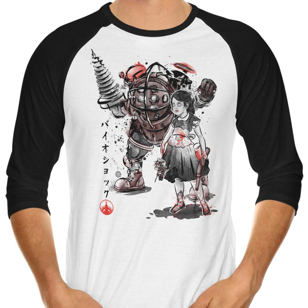 Dr. Monekers' Rapture Sumi-e 3/4 Sleeve Raglan Stylish T-Shirt