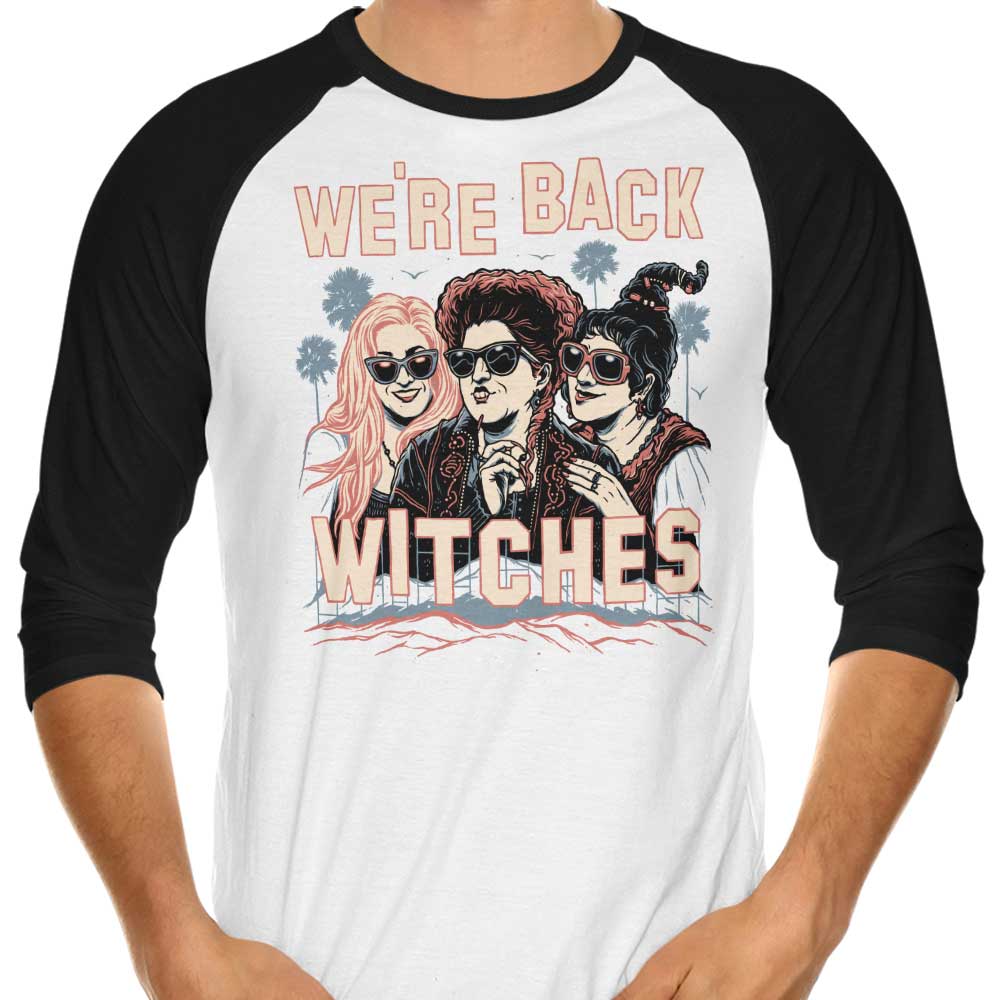 Momma Gorilla's 'We're Back, Witches' 3/4 Sleeve Raglan Stylish T-Shirt