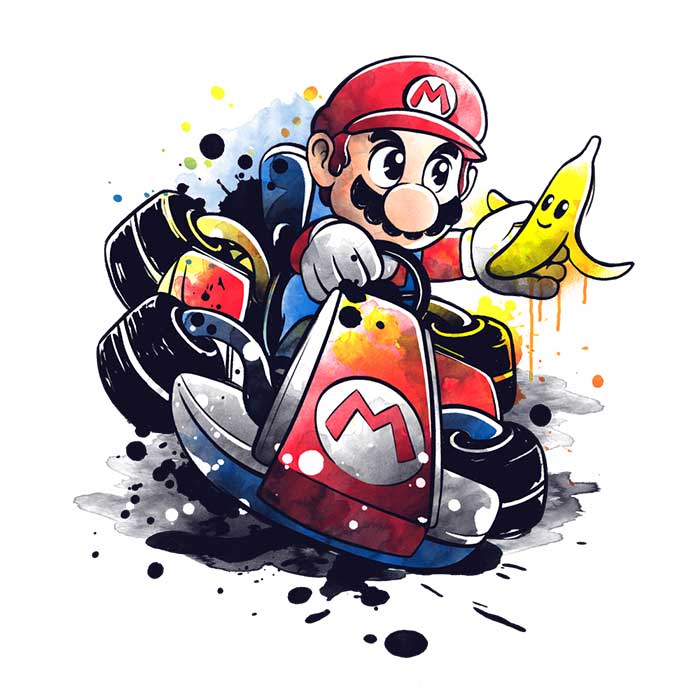 Watercolor Go Kart Design - Men's Stylish Apparel