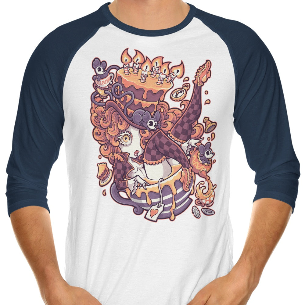 Joyful Unbirthday Themed 3/4 Sleeve Raglan Style T-Shirt