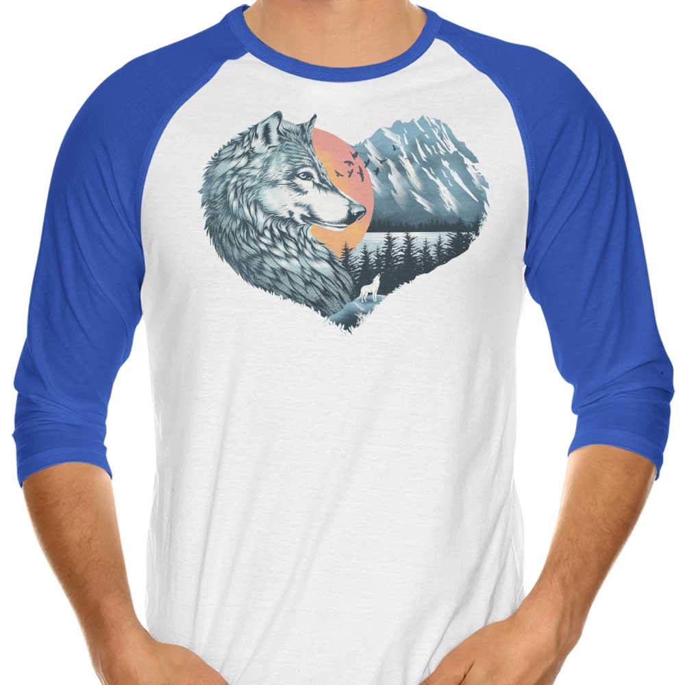 The Wild Heart Howls 3/4 Sleeve Raglan Stylish T-Shirt