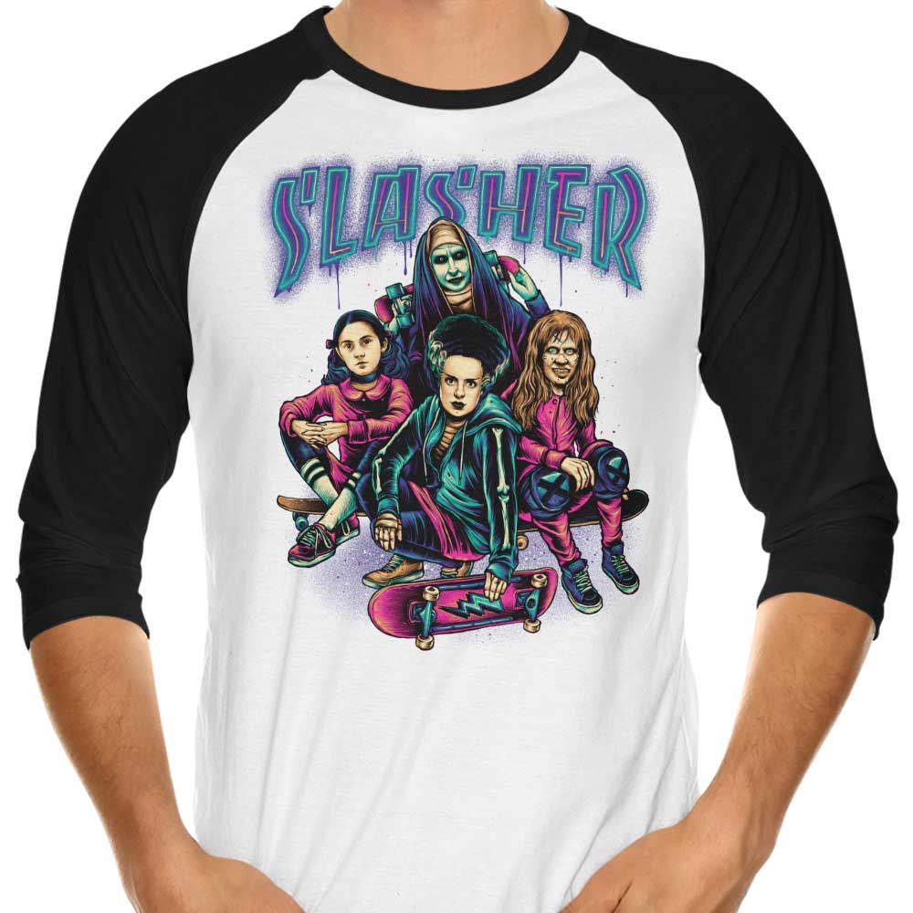 Slasher Girls 3/4 Sleeve Raglan Style Women's T-Shirt